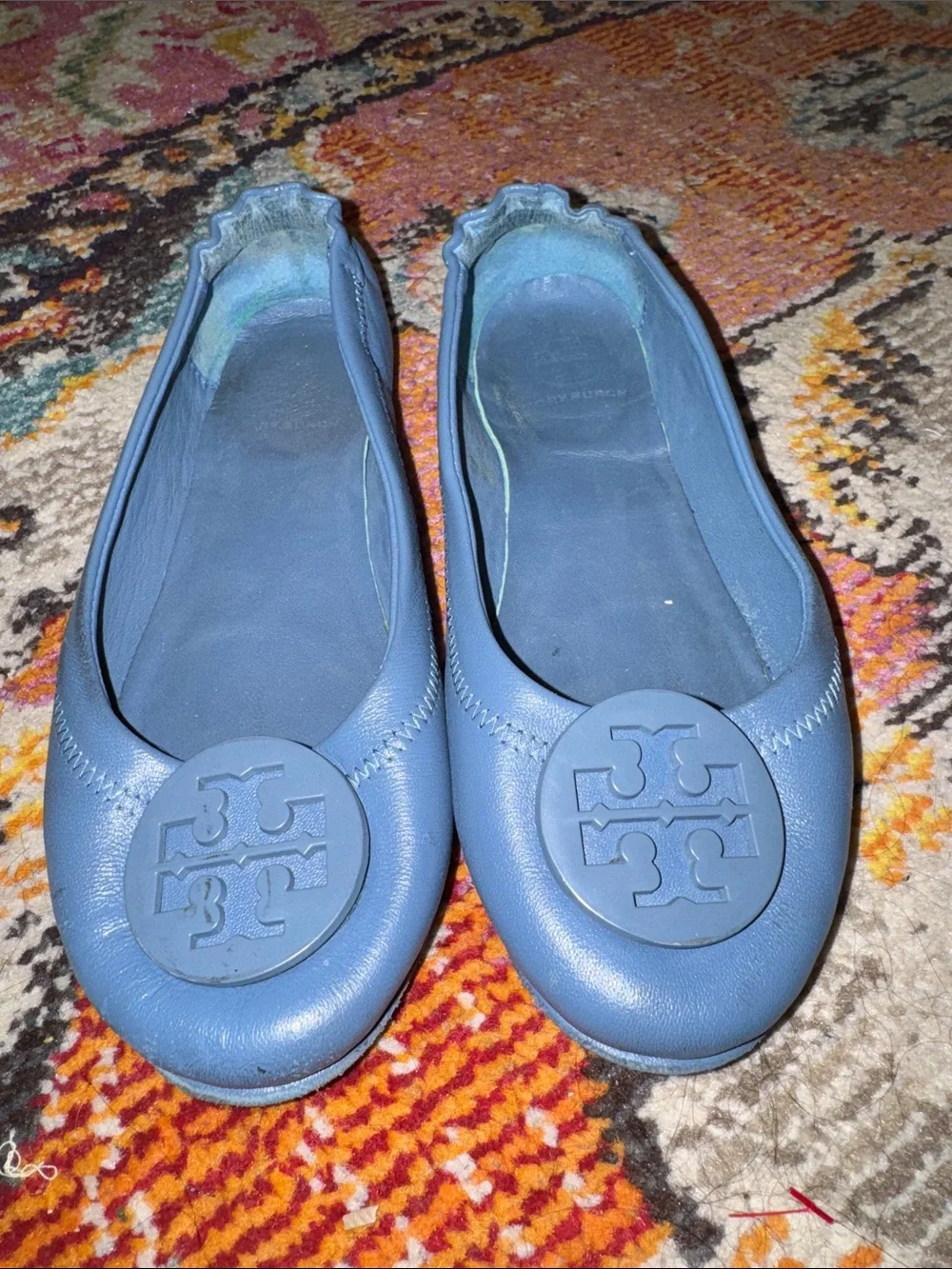 Tory Burch Blue mini travel Ballet Flats size 6.5